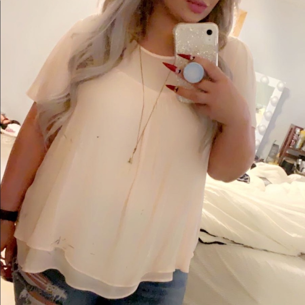 Chiffon baby pink top